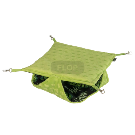 Hamak piętrowy typu plaster miodu w liście na czarnym tle