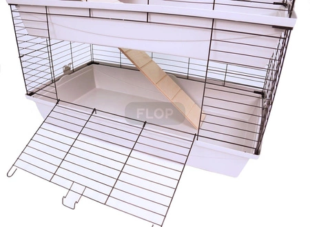 Piętrowa klatka 100x55x(h)93cm - szare kuwety, srebrne kraty