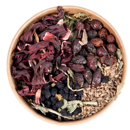 100g Snackbox ziołowo-owocowy - micha pełna przysmaków dla Twojej szynszyli