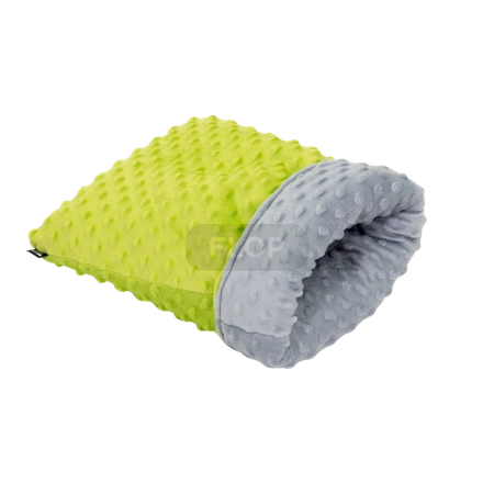 Norka śpiworek z z polaru minki - limonka i szarość dla małych zwierząt domowych