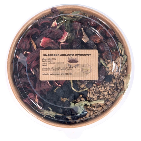 100g Snackbox ziołowo-owocowy - micha pełna przysmaków dla Twojej szynszyli