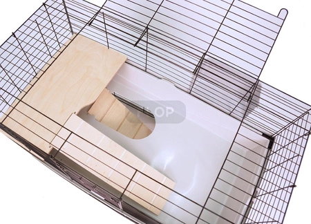 Piętrowa klatka 100x55x(h)93cm - szare kuwety, srebrne kraty