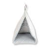 Wisząca piramida - domek z szarego polaru minki dla szynszyli