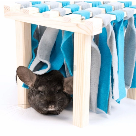 Fleece Forest FLOP (szary z turkusem) kryjówka i zabawka dla koszatniczek