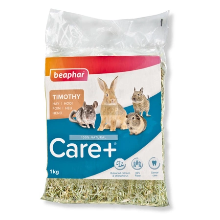 Care+ Timothy Hay - siano z tymotką łąkową 1kg Beaphar MEGA PAKA dla szynszyli