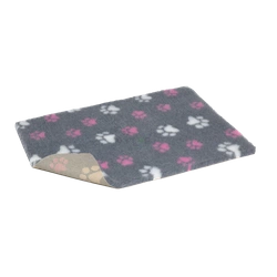 Vetbed® Non-Slip S (50x75cm) - szary w różowe i białe łapki