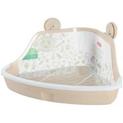 ZOLUX duża beżowa narożna toaleta dla zwierząt z rusztem