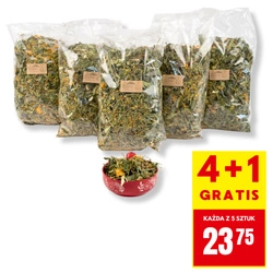 4+1 GRATIS  Zioła rutynowe dla szynszyli - mieszanka ziołowa 500g