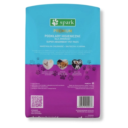 Spark Podkłady jednorazowe pod VetBed 90x60 cm 25 szt. super chłonne FLOP dla szynszyli
