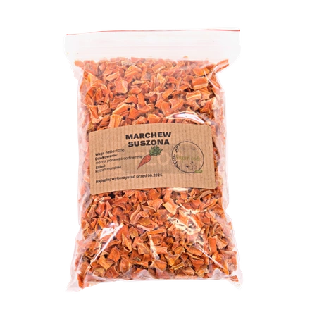 Suszona marchew (kostka) dla szynszyli 100g