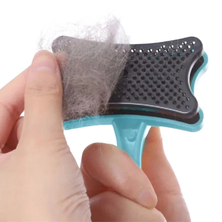 NUXIE® plastikowa samoczyszcząca szczotka do sierści królików i gryzoni13cm