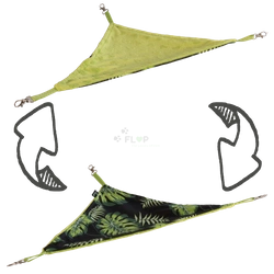 Hamak narożny w liście na czarnym tle