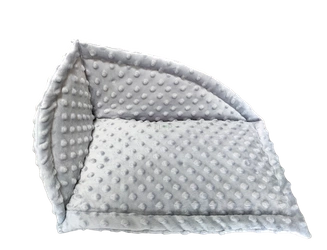 Legowisko narożne  z szarego polaru minki dla szynszyli