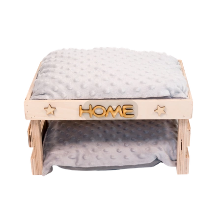 Ażurowy domek z wodoodpornymi poduchami z szarego polaru minki dla szynszyli