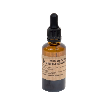 50ml mix olejów do posiłków dla szynszyli i koszatniczek (z konopi, lnu, ostropestu i wiesiołka)