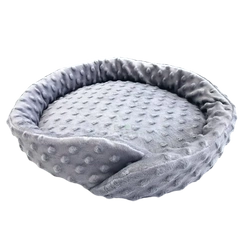 Zakręcone legowisko  z szarego polaru minki dla szynszyli