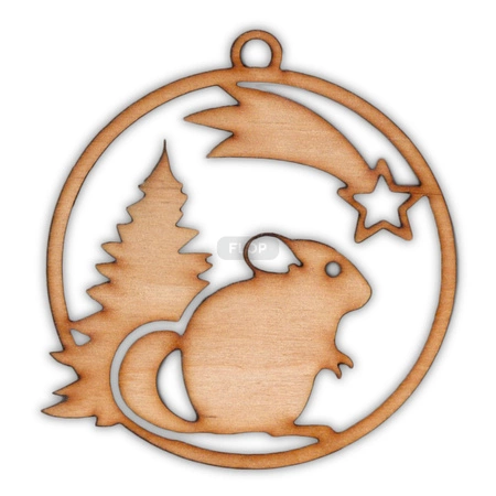 Świąteczna bombka - zawieszka z szynszylą