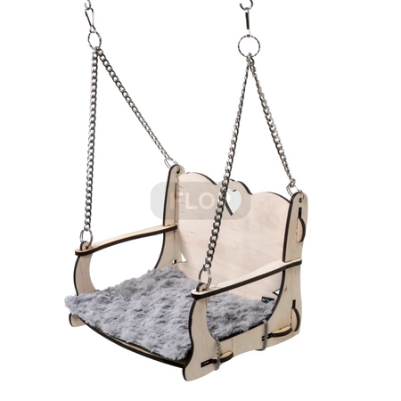 Huśtawka z serduszkiem do zamontowania na prętach woliery dla szynszyli