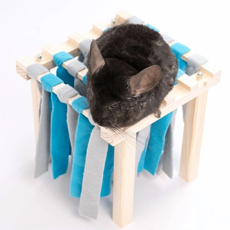 Fleece Forest FLOP (szary z turkusem) kryjówka i zabawka dla koszatniczek