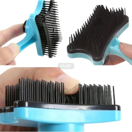 NUXIE® plastikowa samoczyszcząca szczotka do sierści królików i gryzoni13cm