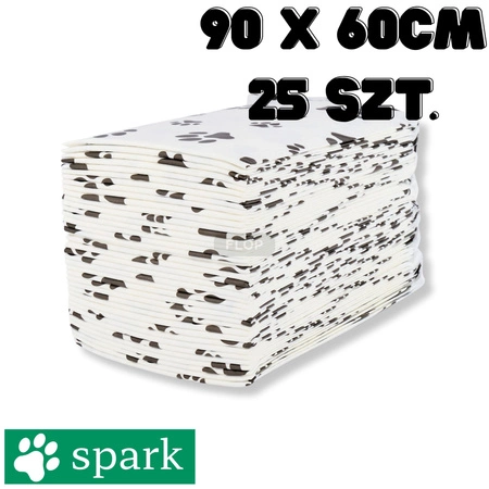 Spark Podkłady jednorazowe pod VetBed 90x60 cm 25 szt. super chłonne FLOP dla szynszyli