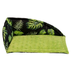 Legowisko narożne w liście na czarnym tle