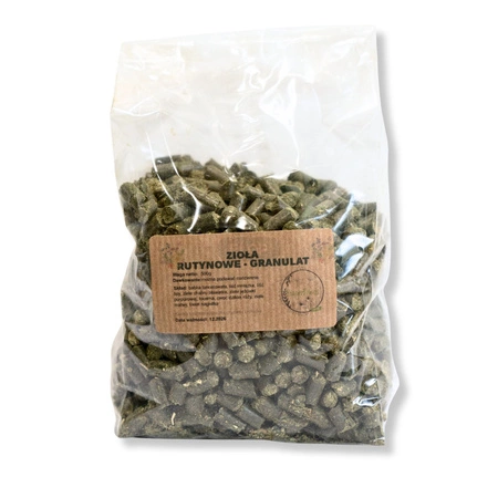 Zioła rutynowe – granulat ziołowy dla szynszyli i koszatniczek 500g