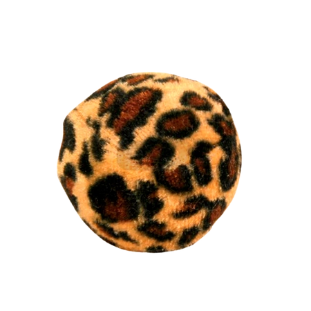 Welurowa piłka z dzwonkiem leopard dla szynszyli 4cm