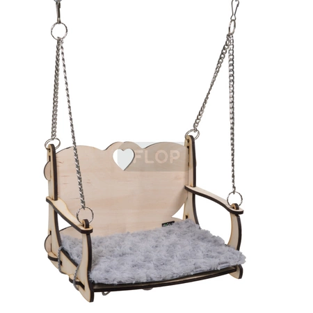 Huśtawka z serduszkiem do zamontowania na prętach woliery dla szynszyli