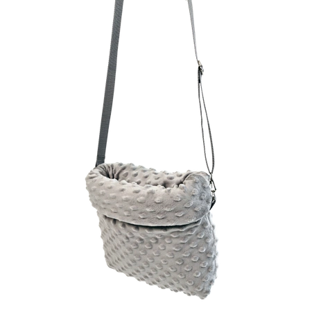 Torebka do zacieśniania więzi z szarego polaru minki dla szynszyli Bonding Bag