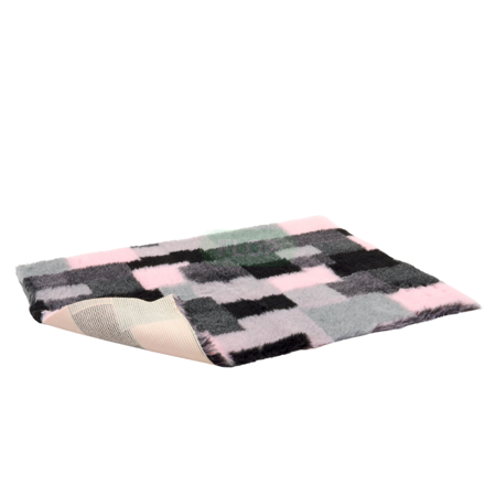 Vetbed® Non-Slip L (100x150cm) szare i różowe kwadraty